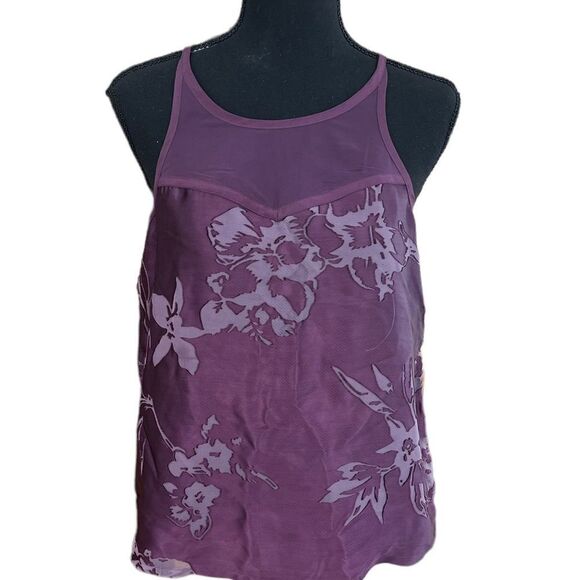 American Eagle Outfitters  Plum Tank With Floral Print and Racerback style sz S - Picture 1 of 5
